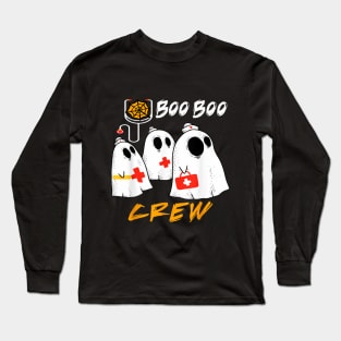 Halloween Costume Gift Boo Boo Crew Nurse Ghost Long Sleeve T-Shirt